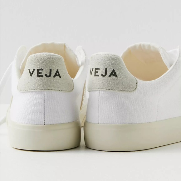 Free People + Veja Campo Canvas Sneakers in White / Pierre - Picture 2 of 7